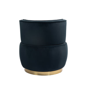 English Elm 360 Velvet Swivel Barrel Chair with Plush Foam Cushion, 360° Rotating Accent Seat for Living Room Black W395P145393