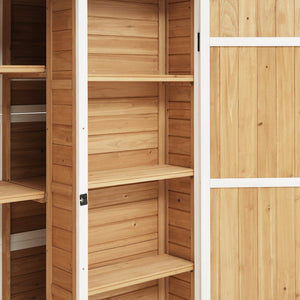 English Elm TOPMAX Outdoor 5.5ft Wood Storage Shed Cabinet with Waterproof Asphalt Roof, Lockable Doors, Sturdy Natural SP100016AAL