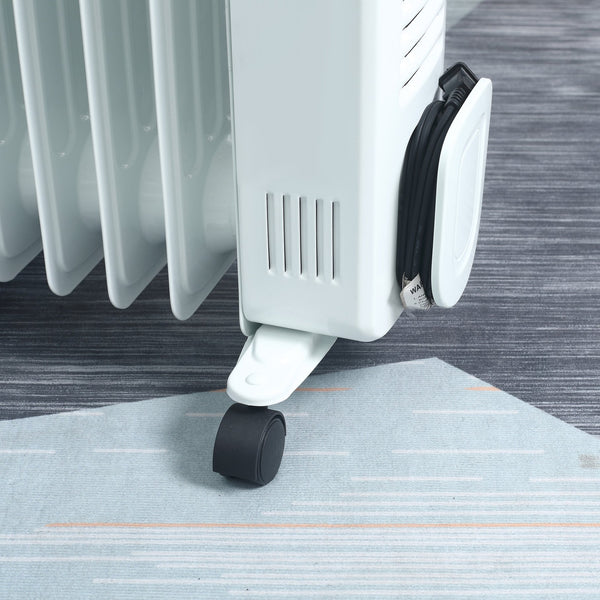 English Elm 25.25" Ceramic Space Heater 1500W — Oscillating Freestanding Heater with Remote, Timer, LED Display W2225P155078