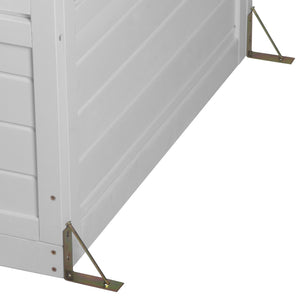 English Elm TOPMAX 78-inch Wooden Greenhouse Walk-In with 4 Skylights, 2 Folding Shelves & Anti-Fall Stability White SP100017AAK