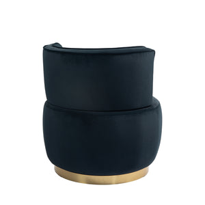 English Elm 360 Velvet Swivel Barrel Chair with Plush Foam Cushion, 360° Rotating Accent Seat for Living Room Black W395P145393