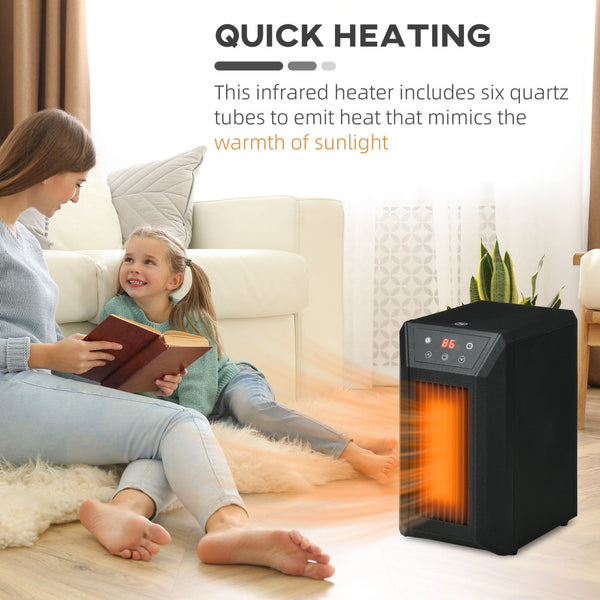 English Elm Electric Infrared Quartz Space Heater 1500w with Remote Timer and Overheat Shutoff W2225P155077