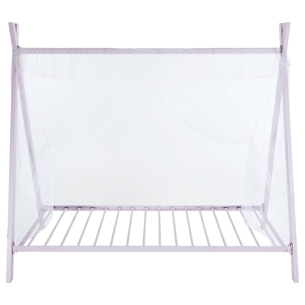 English Elm Pink Metal Twin Tent Bed with Whimsical Canopy Frame for Lights, Fabric Drapes — Romantic Kids' Decor B062P153743