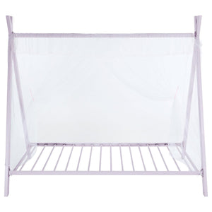 English Elm Pink Metal Twin Tent Bed with Whimsical Canopy Frame for Lights, Fabric Drapes — Romantic Kids' Decor B062P153743