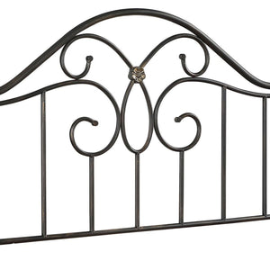 English Elm Black Black and Bronze Full/Queen Metal Headboard with Center Butterfly Detail, Chic Relaxed Bedroom Charm B062P153734