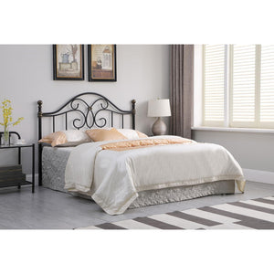 English Elm Black Black and Bronze Full/Queen Metal Headboard with Center Butterfly Detail, Chic Relaxed Bedroom Charm B062P153734