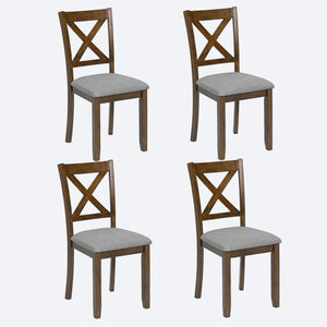 English Elm Dining Chairs Set For 4 - Elegant Solid Wood Upholstered Kitchen Seats With Ergonomic Comfort W1998126408