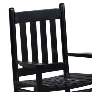 English Elm Black Slat Back Youth Rocking Chair Solid Acacia Wood, Smooth Rocking Comfort for Little Ones, 29.5" high B062P153748