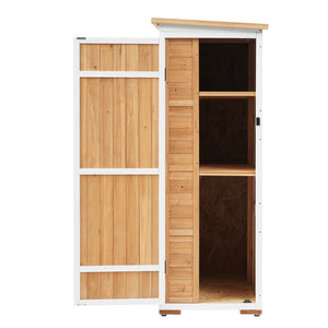 English Elm TOPMAX Outdoor 5.5ft Wood Storage Shed Cabinet with Waterproof Asphalt Roof, Lockable Doors, Sturdy Natural SP100016AAL