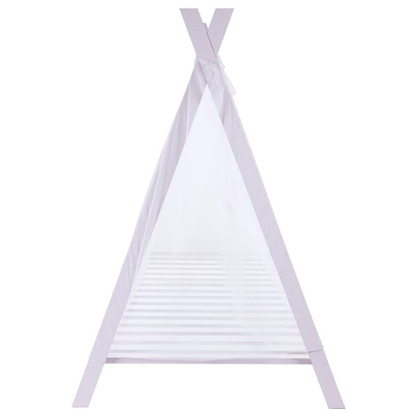 English Elm Pink Metal Twin Tent Bed with Whimsical Canopy Frame for Lights, Fabric Drapes — Romantic Kids' Decor B062P153743