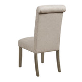 English Elm Beige and Rustic Brown Tufted Back Side Chair (Set Of 2)