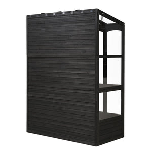 English Elm TOPMAX 78-inch Wooden Greenhouse Walk-In with 4 Skylights, 2 Folding Shelves & Anti-Fall Stability Black SP100017AAB