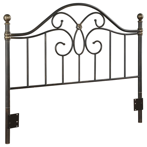 English Elm Black Black and Bronze Full/Queen Metal Headboard with Center Butterfly Detail, Chic Relaxed Bedroom Charm B062P153734