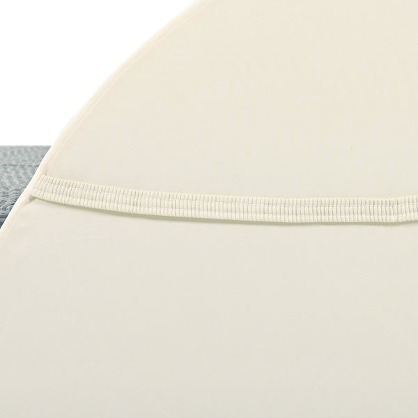 English Elm TOPMAX Outdoor Sun Bed Double Daybed with PE Rattan, 3-Position Recline, Thick Cushions & Trays Beige SP100015AAA