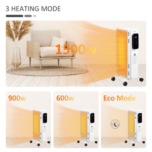 English Elm 24.75" Ceramic Electric Space Heater with Oscillation, Remote, Timer & Safety Shutoff, 1500W White W2225P155072