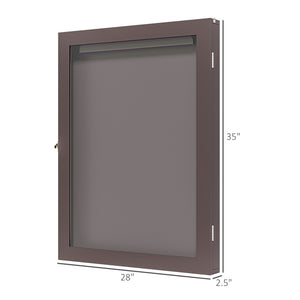 English Elm 28" Sports Jersey Display Case Frame with UV Acrylic, Lockable Latch, Brass Hooks & Hanger - Brown W2225P155203