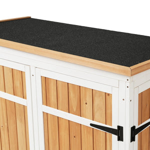 English Elm TOPMAX Outdoor 5.5ft Wood Storage Shed Cabinet with Waterproof Asphalt Roof, Lockable Doors, Sturdy Natural SP100016AAL