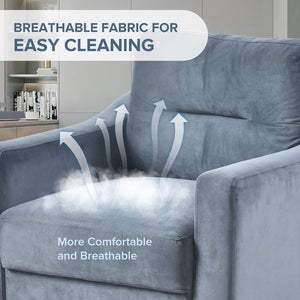 English Elm Couch Luxurious Blue-Grey Velvet Sectional Sofa - Modern Comfort For Living & Home Office Spaces W2121S00004