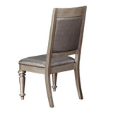 English Elm Metallic Platinum and Metallic Open Back Side Chair (Set Of 2)