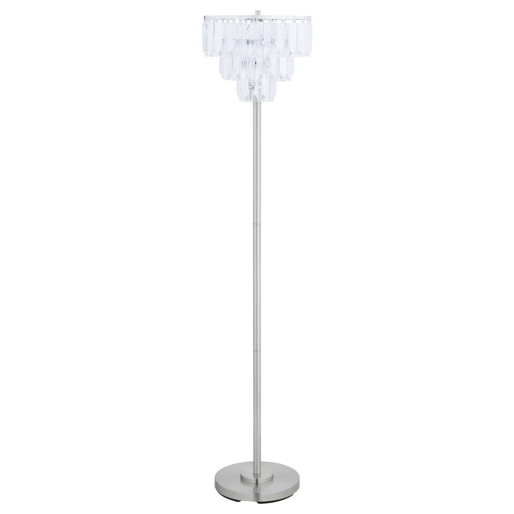 English Elm Chrome Modern Crystal Floor Lamp with LED Light, 60.5" Sleek Chrome Frame, Elegant Dazzling ShadeEnhance ambient glow and luxe décor with this sparkling statement piece for living rooms and bedrooms. B062P153728