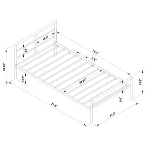 English Elm Gunmetal Twin Metal Bed Frame - Sleek, Minimalist Design For Modern Spaces & Youth Rooms, Durable Support B062P153745