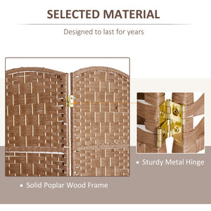 English Elm 6' Tall Wicker Weave Room Divider Screen - Stylish Privacy Solution For Any Space, Natural Elegance W2225P155080