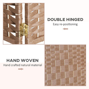 English Elm 6' Tall Wicker Weave 3 Panel Room Divider - Elegant Privacy Screen With Arched Top & Adjustable Hinges W2225P155081