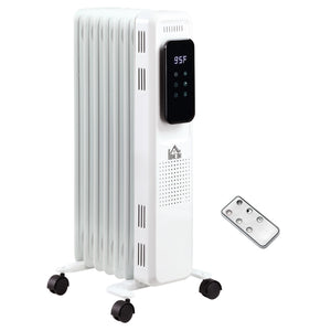 English Elm 24.75" Ceramic Electric Space Heater with Oscillation, Remote, Timer & Safety Shutoff, 1500W White W2225P155072