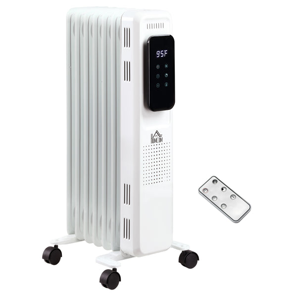 English Elm 24.75" Ceramic Electric Space Heater with Oscillation, Remote, Timer & Safety Shutoff, 1500W White W2225P155072