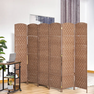English Elm 6' Tall Wicker Weave Room Divider Screen - Stylish Privacy Solution For Any Space, Natural Elegance W2225P155080