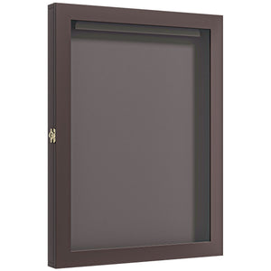 English Elm 28" Sports Jersey Display Case Frame with UV Acrylic, Lockable Latch, Brass Hooks & Hanger - Brown W2225P155203