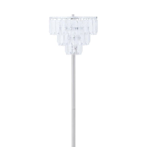 English Elm Chrome Modern Crystal Floor Lamp with LED Light, 60.5" Sleek Chrome Frame, Elegant Dazzling ShadeEnhance ambient glow and luxe décor with this sparkling statement piece for living rooms and bedrooms. B062P153728