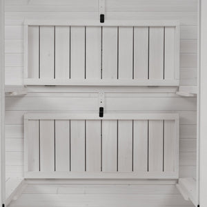 English Elm TOPMAX 78-inch Wooden Greenhouse Walk-In with 4 Skylights, 2 Folding Shelves & Anti-Fall Stability White SP100017AAK