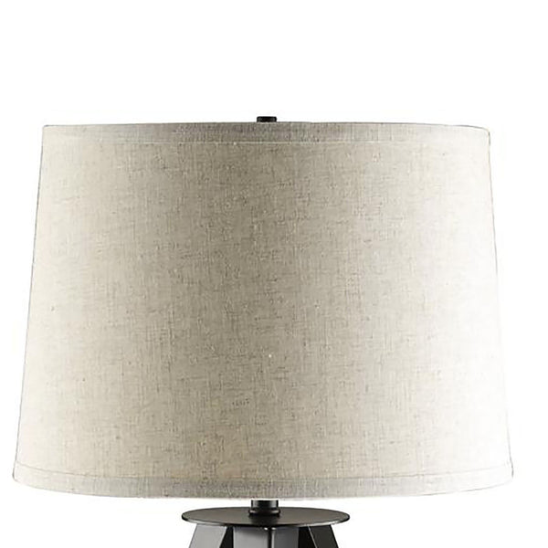 English Elm Grey Tripod Floor Lamp with Beige Fabric Shade, Mid-Century Retro Studio Style, 3-Way Dimmer, Metal Base B062P153732