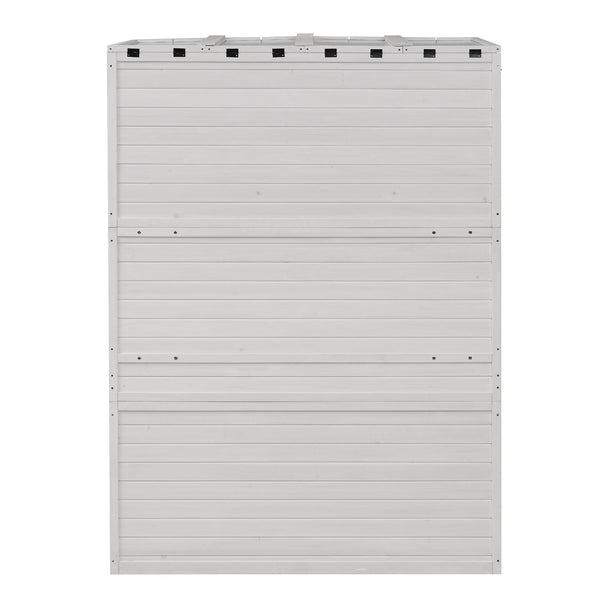 English Elm TOPMAX 78-inch Wooden Greenhouse Walk-In with 4 Skylights, 2 Folding Shelves & Anti-Fall Stability White SP100017AAK