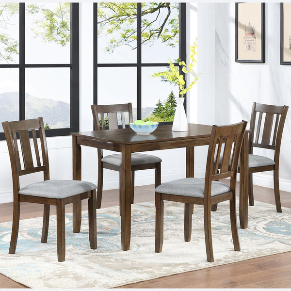 English Elm Dining Chairs Set Of 4, Walnut Wooden Upholstered Kitchen Chairs With Padded Seats For Comfort W1998126424