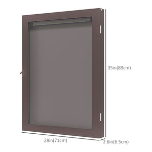 English Elm 28" Sports Jersey Display Case Frame with UV Acrylic, Lockable Latch, Brass Hooks & Hanger - Brown W2225P155203