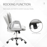 English Elm Velvet Home Office Chair, Button Tufted Desk Chair With Padded Armrests, Adjustable Height and Swivel Wheels, Gray