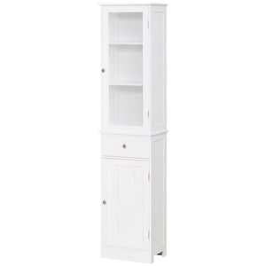 English Elm Kleankin Slim Bathroom Storage Cabinet - Modern Linen Tower With Acrylic Door & Space-Saving Design W2225P155079