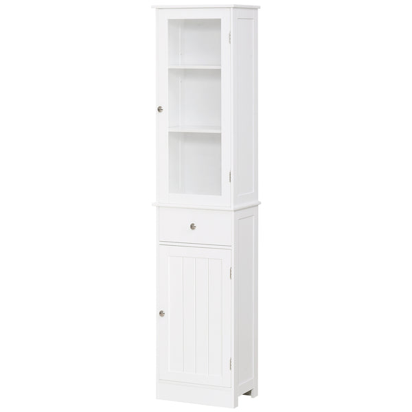 English Elm Kleankin Slim Bathroom Storage Cabinet - Modern Linen Tower With Acrylic Door & Space-Saving Design W2225P155079