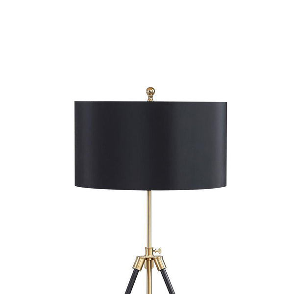 English Elm Black Tripod Drum Shade Floor Lamp with Gold Finish, Adjustable 47–63" Height, 3-Way Rotary Switch, E26-Compatible Bulb B062P153722