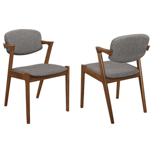 English Elm Dark Walnut and Grey Dining Chair (Set Of 2)