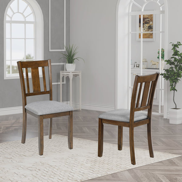 English Elm Dining Chairs Set Of 4, Walnut Wooden Upholstered Kitchen Chairs With Padded Seats For Comfort W1998126424