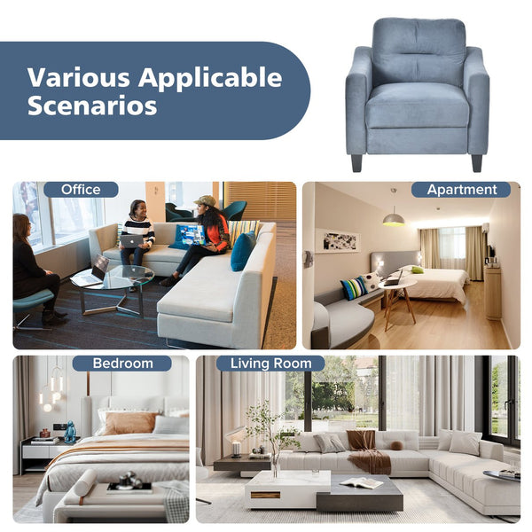 English Elm Couch Compact One-Seat Sectional Sofa In Soft Chenille - Perfect For Small Spaces & Modern Style W2121137238