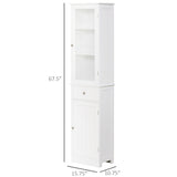 English Elm Kleankin Slim Bathroom Storage Cabinet, Tall Bathroom Cabinet, Narrow Linen Tower With Acrylic Door, Drawer and Shelves, White