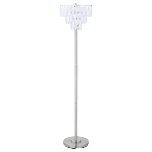 English Elm Chrome Modern Crystal Floor Lamp with LED Light, 60.5" Sleek Chrome Frame, Elegant Dazzling ShadeEnhance ambient glow and luxe décor with this sparkling statement piece for living rooms and bedrooms. B062P153728