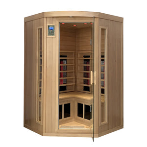 English Elm Two-person Hemlock Wood Far-infrared Home Sauna with Chromotherapy and Bluetooth Audio W1787S00007