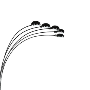 English Elm Satin 5-Arm Black Floor Lamp with Dimmer, 86" Tall Modern Metal Arc Light for Reading & Games B062P153730