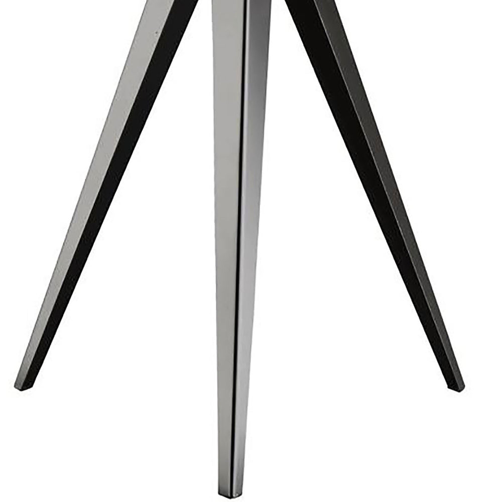 English Elm Grey Tripod Floor Lamp with Beige Fabric Shade, Mid-Century Retro Studio Style, 3-Way Dimmer, Metal Base B062P153732