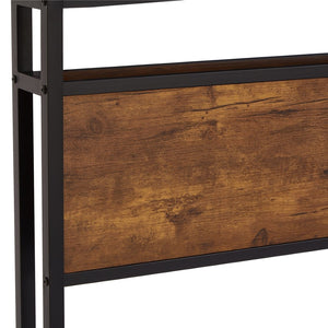 English Elm Twin Metal Platform Bed Wooden Headboard Led Underglow Usb Charging Storage Base W311134485
